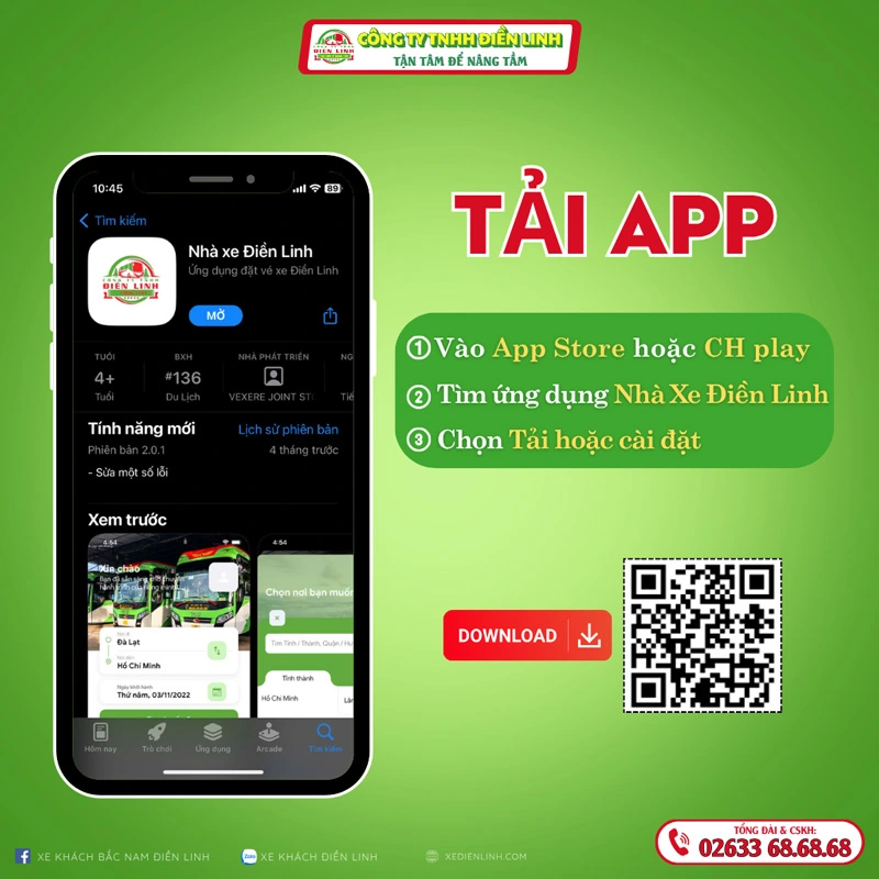 App Đặt Vé Xe Điền Linh Đà Lạt - HCM