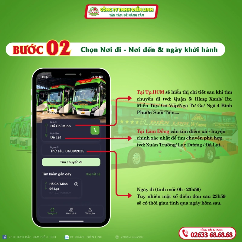 Đặt Vé Online App Nhà Xe Điền Linh